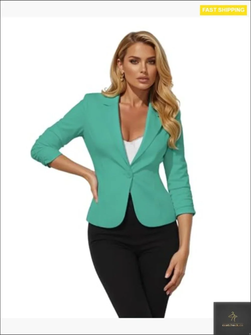 Lightweight Stretch Ponte Cardigan Blazer Classic Professional Office Workwear